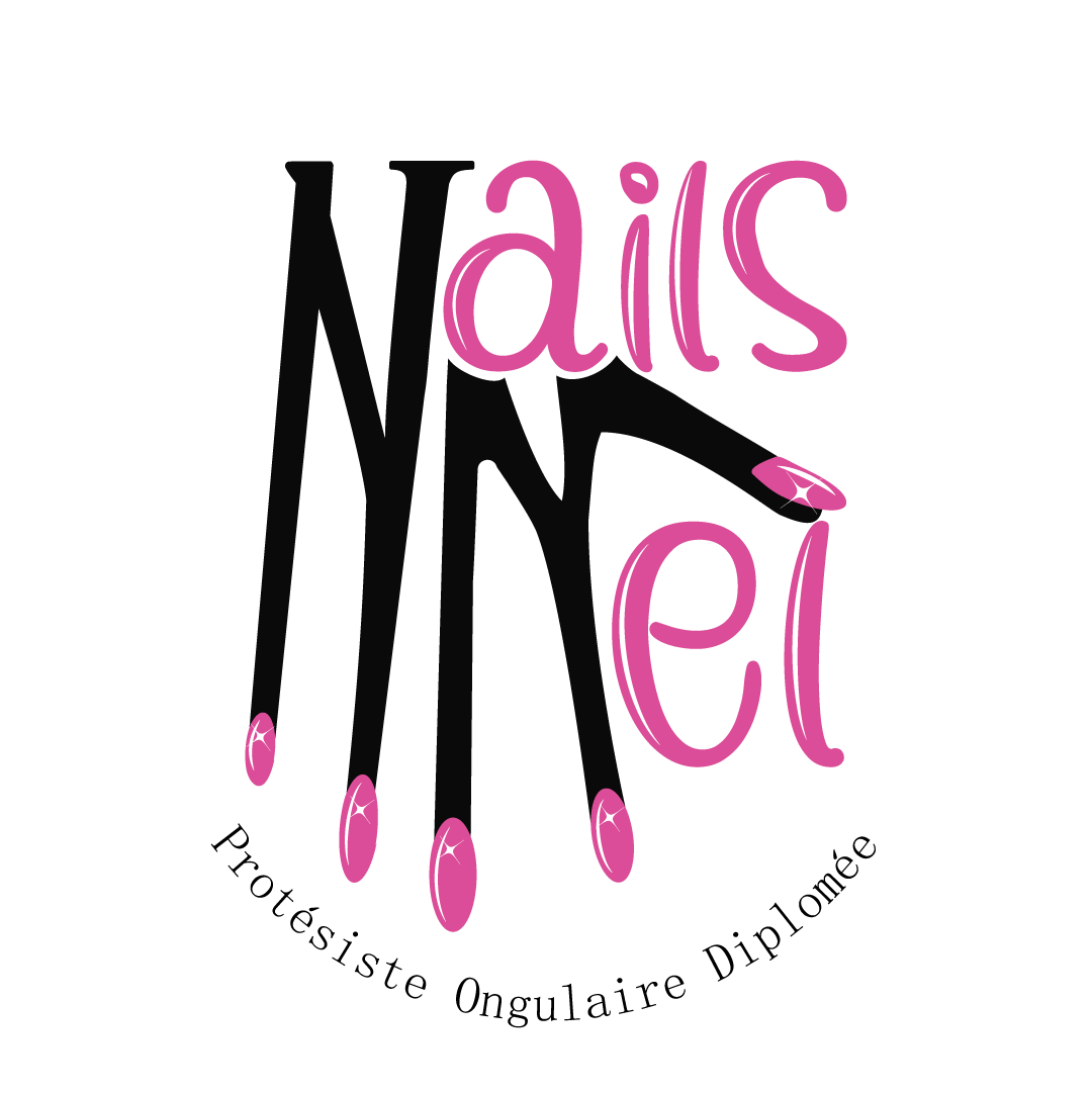 logo nails mel noir et rose